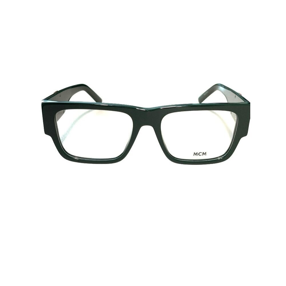 MCM Rectangular Green RX Eyeglasses With Tan Crossbody Pouch New - Picture 10 of 13